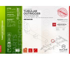 Defender 90 All engines RH Tubular Outrigger